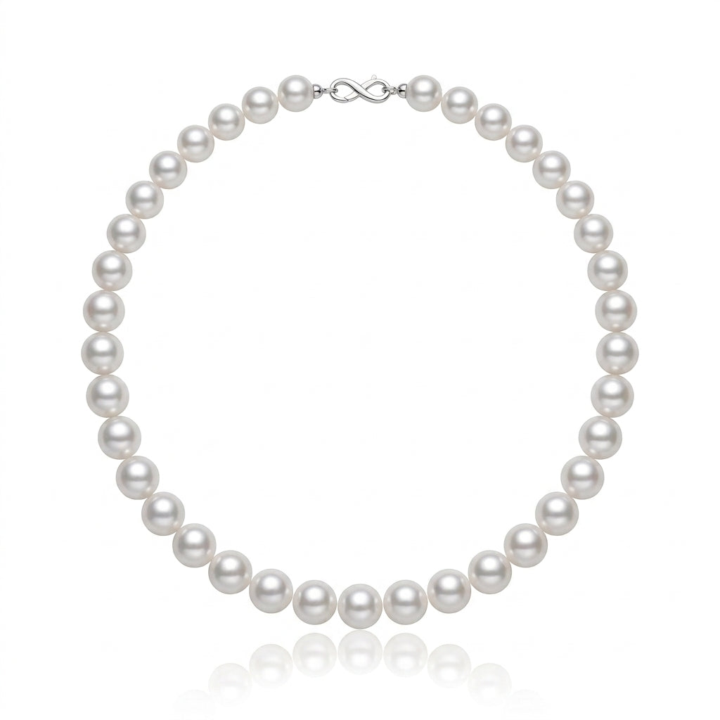 S925 Silver - Freshwater Pearl Necklace & Earrings Set | 9.5–12mm