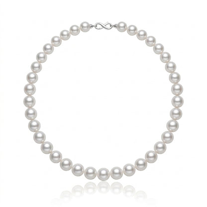 S925 Silver - Freshwater Pearl Necklace & Earrings Set | 9.5–12mm