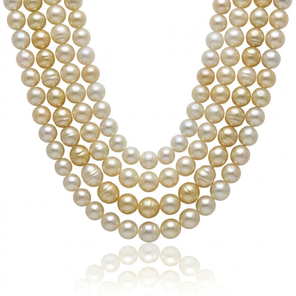 Light Gold Saltwater Baroque Pearl Strand | 9–11mm AA Grade