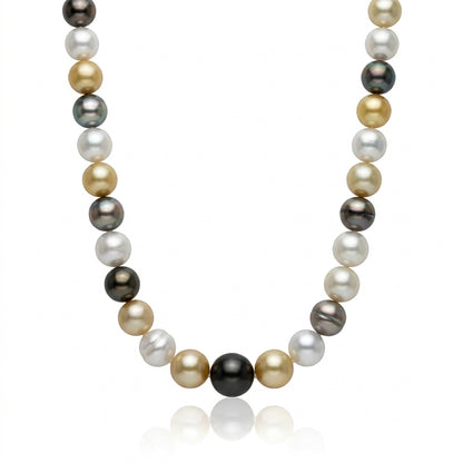 Mixed-Color Tahitian Pearl Strand | 11–15mm AA Grade