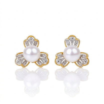 S925 Silver - White Freshwater Pearl Earrings | 6–7mm AAA Grade