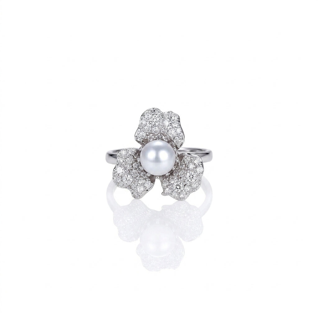 S925 Silver - White Freshwater Pearl Ring | 8–9mm AAA Grade