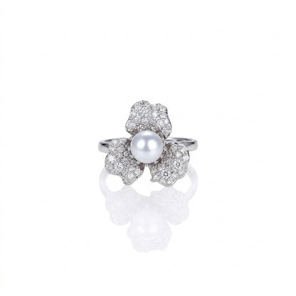S925 Silver - White Freshwater Pearl Ring | 8–9mm AAA Grade