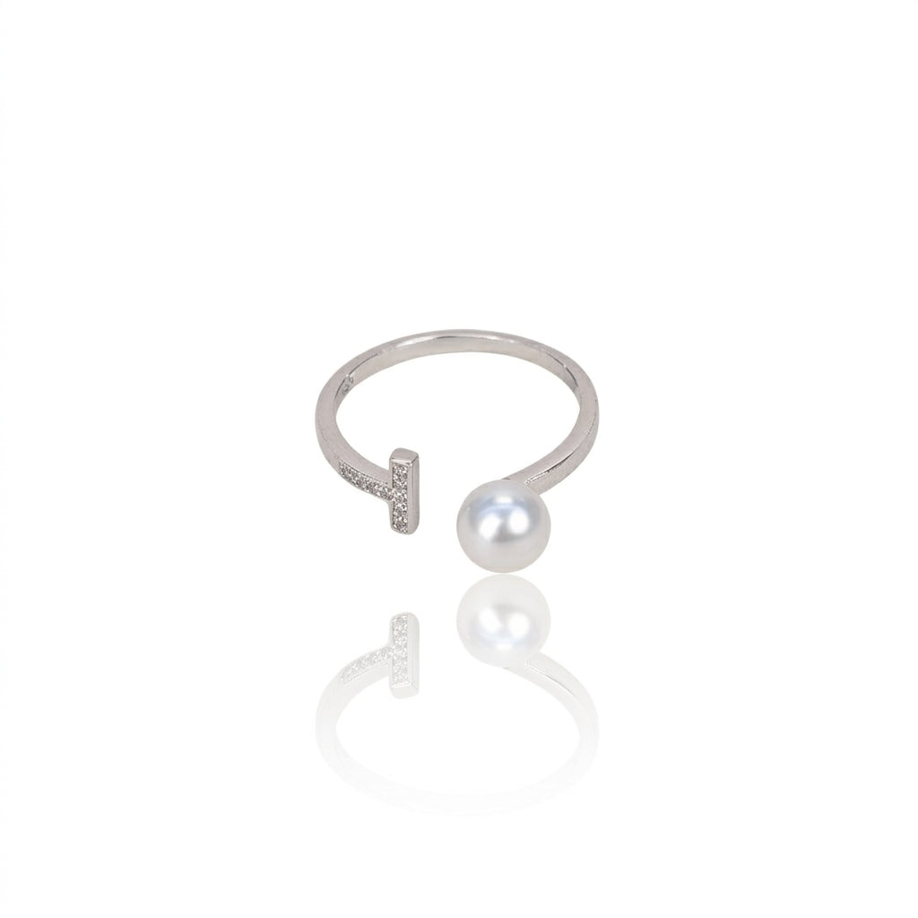 S925 Silver - White Freshwater Pearl Ring | 6–7mm AAA Grade