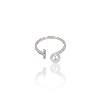 S925 Silver - White Freshwater Pearl Ring | 6–7mm AAA Grade