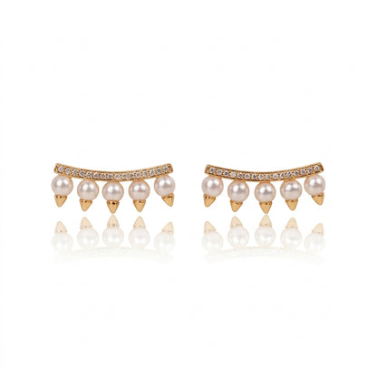 S925 Silver - White Near-Round Freshwater Pearl Earrings | 3–4mm AAA Grade