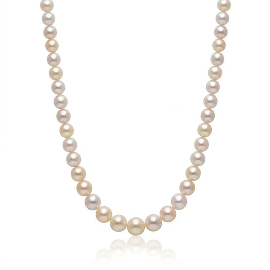 White Akoya Pearl Strand | 8–9mm AAAAA- Tennyo (Hanadama) Grade | Per Strand
