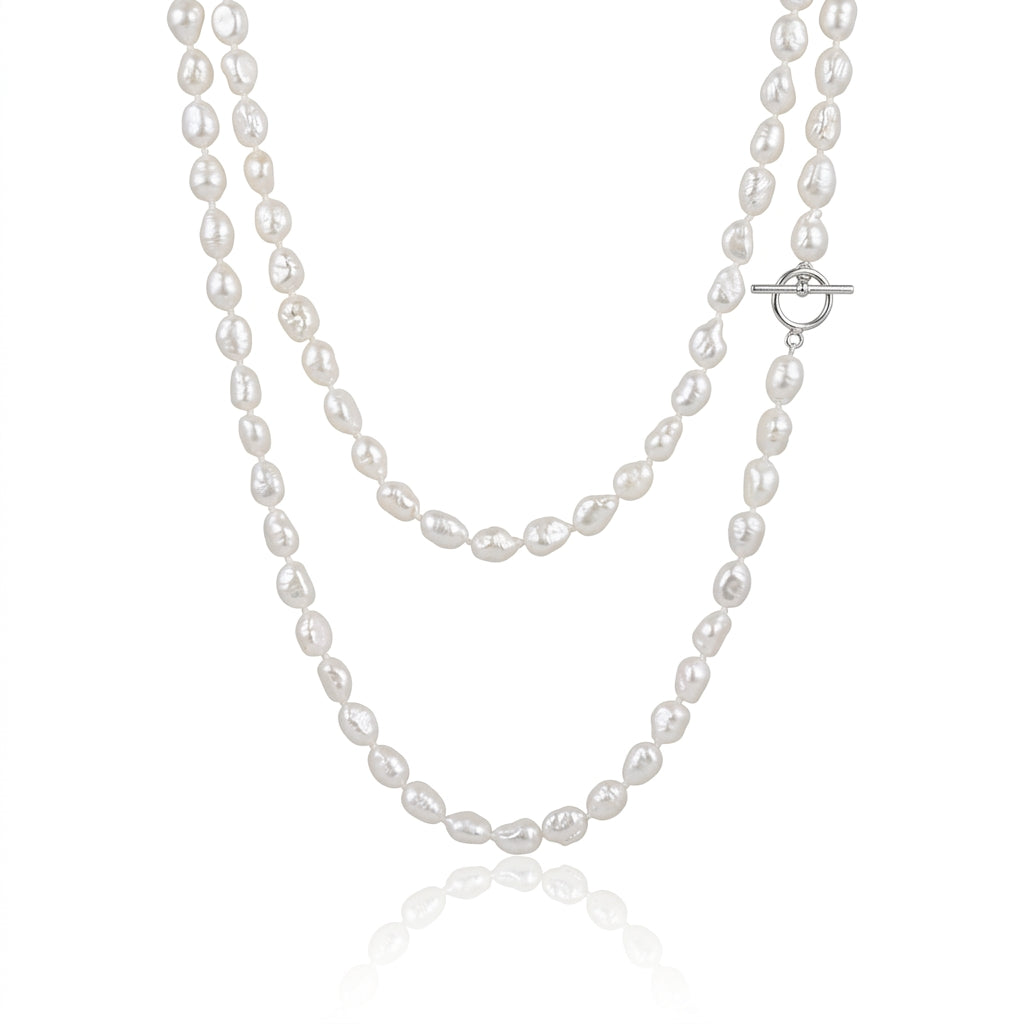 S925 Silver - White Freshwater Pearl Necklace | 7–8mm AAA Grade