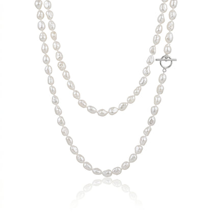 S925 Silver - White Freshwater Pearl Necklace | 7–8mm AAA Grade