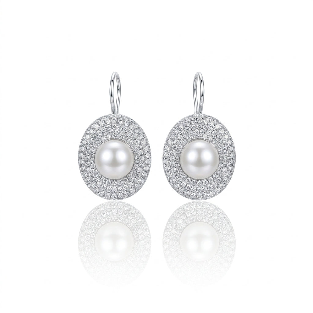 S925 Silver - White Freshwater Pearl Stud Earrings | 7–8mm AAA Grade