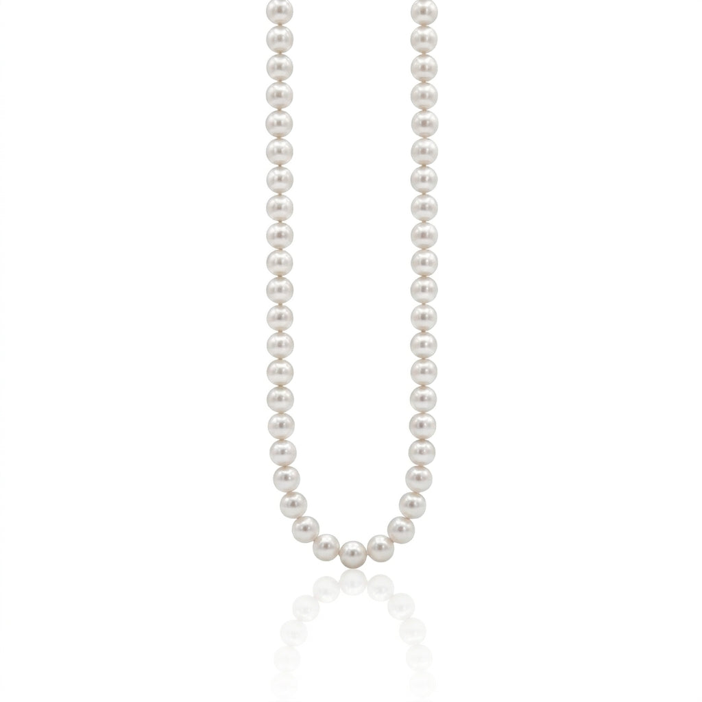 White Freshwater Oval Pearl Strand | 6–8mm AAA Grade
