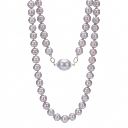 18K White Gold - Saltwater Akoya & Australian White Baroque Pearl Necklace