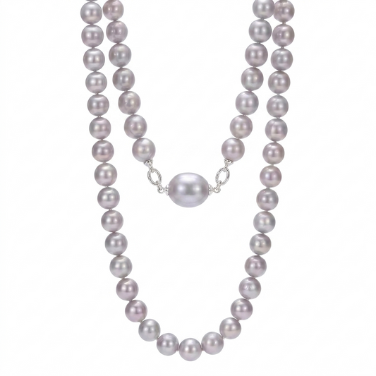 18K White Gold - Saltwater Akoya & Australian White Baroque Pearl Necklace