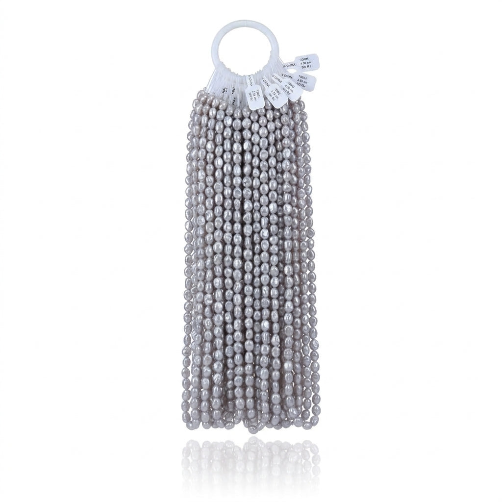 White Freshwater Keshi Pearl Strand | 7–8mm AA Grade
