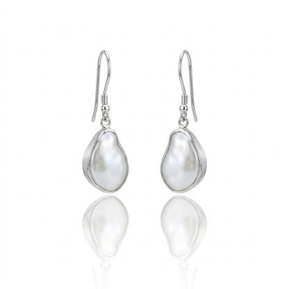 S925 Silver - White Keshi Freshwater Pearl Jewelry | 9–10mm AAA Grade