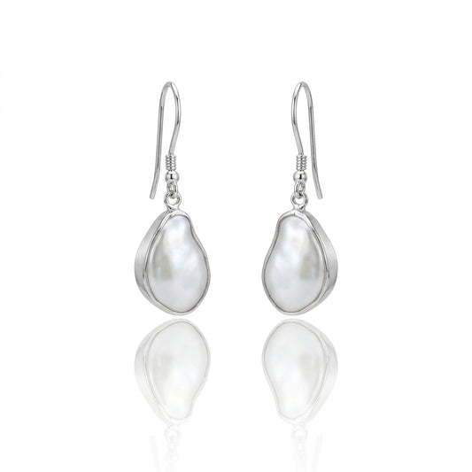 S925 Silver - White Keshi Freshwater Pearl Jewelry | 9–10mm AAA Grade
