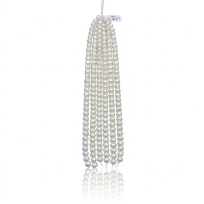 White Bread-Shaped (Button) Freshwater Pearl Strand | 9–10mm AA Grade | Per Strand