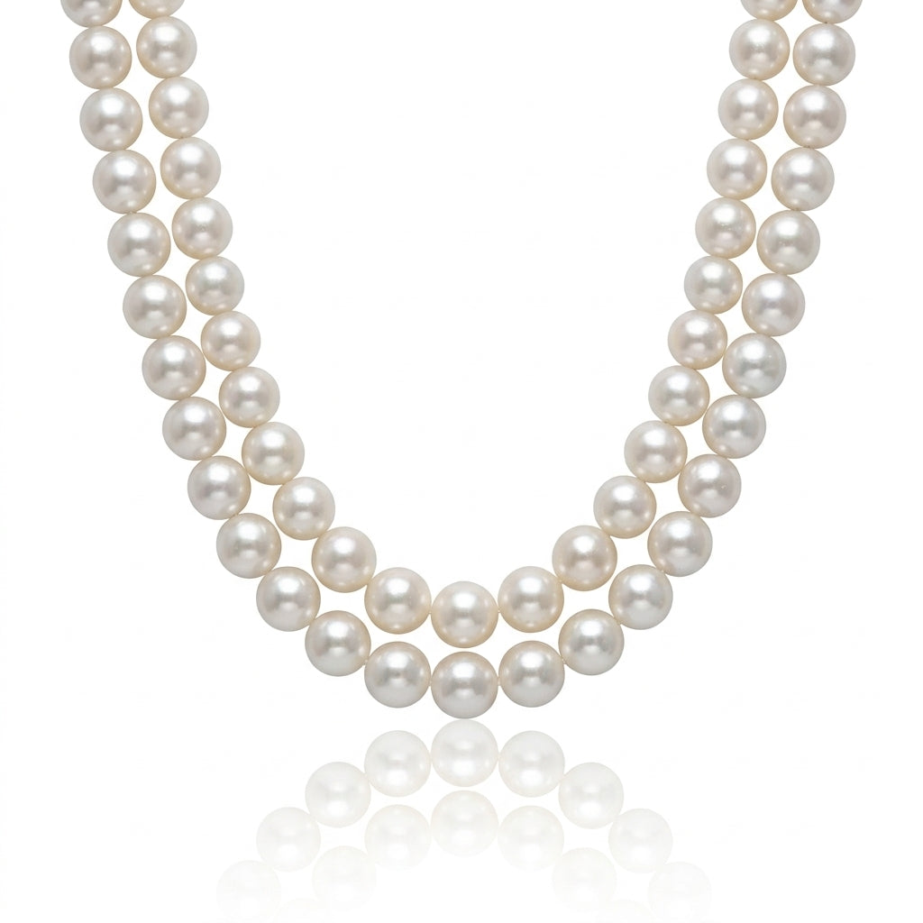 White Saltwater Akoya Madama Pearl Strand | 9–10mm AAAA Grade