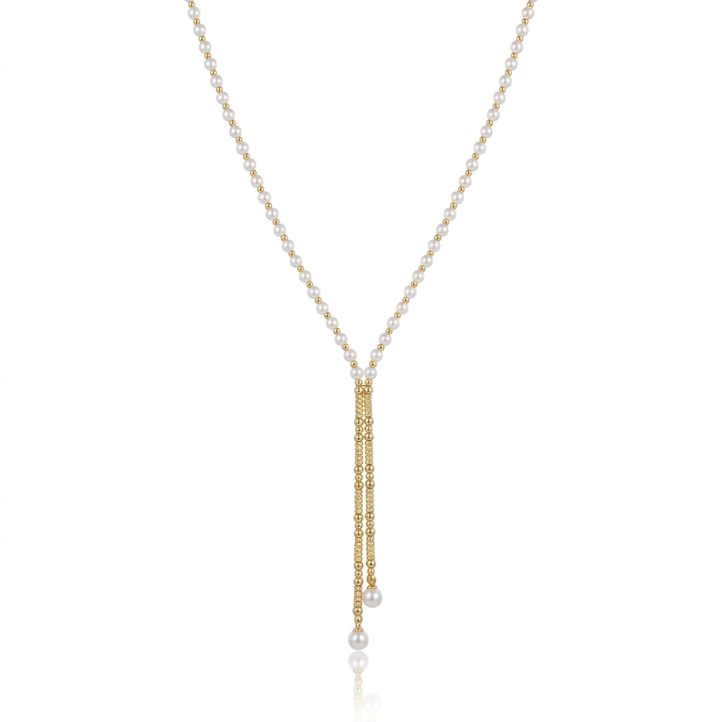 18K Gold-Plated Sterling Silver - Freshwater Baby Pearl Versatile Necklace | 3–4mm