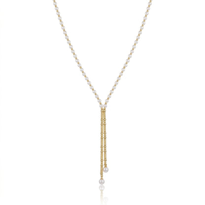 18K Gold-Plated Sterling Silver - Freshwater Baby Pearl Versatile Necklace | 3–4mm