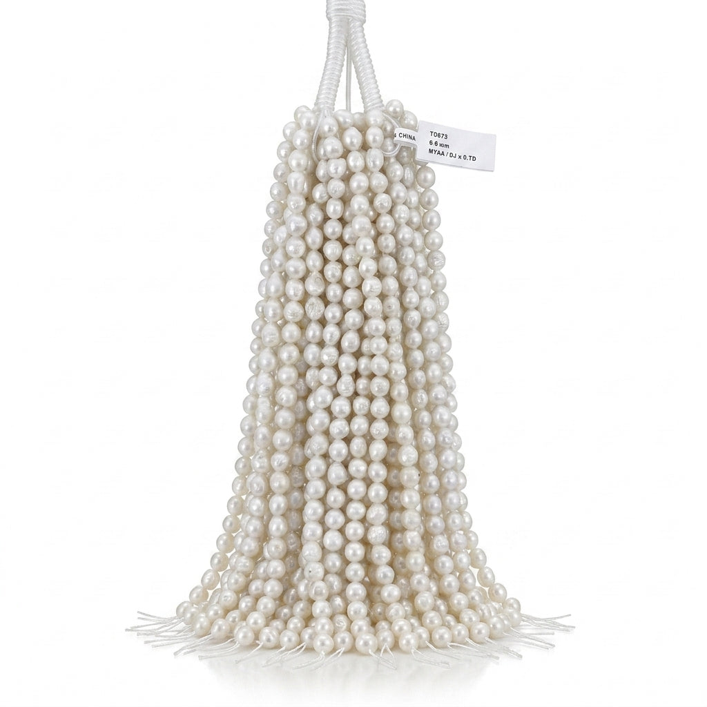 White Freshwater Pearl Strand | 6–8mm