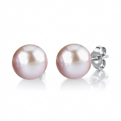 S925 Silver - Pink Edison Pearl Stud Earrings
