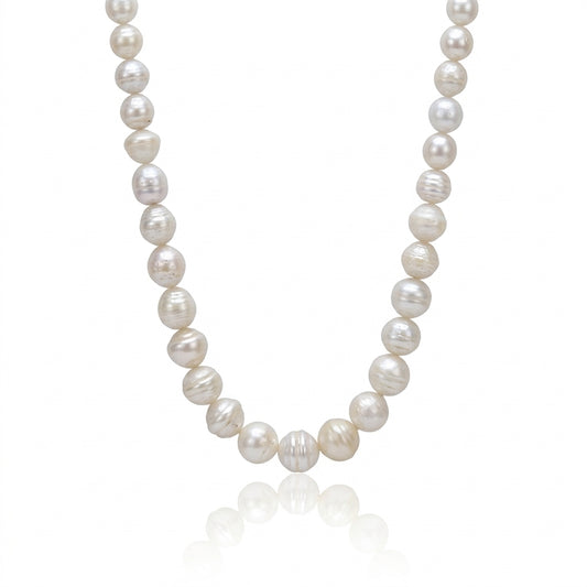 White Saltwater Circled Pearl Strand | 11–15mm AA Grade