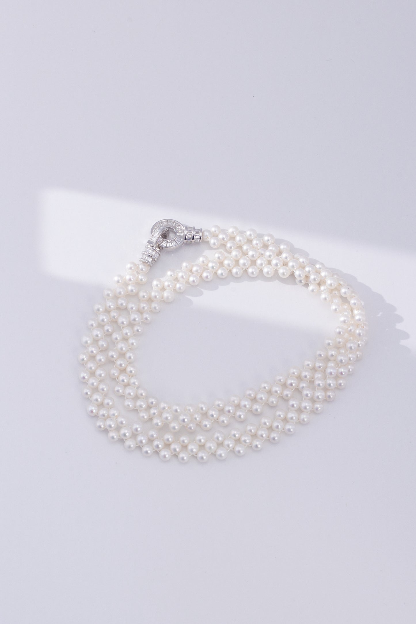 S925 Silver - Knotted Freshwater Pearl Necklace | 3–4mm