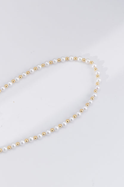 18K Gold-Plated Sterling Silver - Freshwater Baby Pearl Versatile Necklace | 3–4mm
