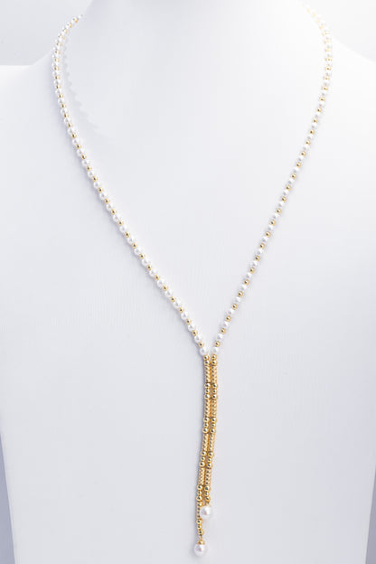 18K Gold-Plated Sterling Silver - Freshwater Baby Pearl Versatile Necklace | 3–4mm