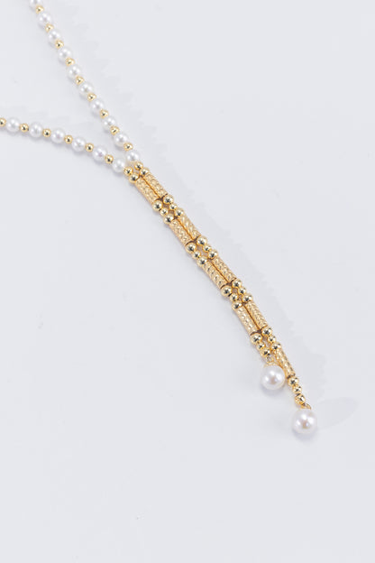 18K Gold-Plated Sterling Silver - Freshwater Baby Pearl Versatile Necklace | 3–4mm