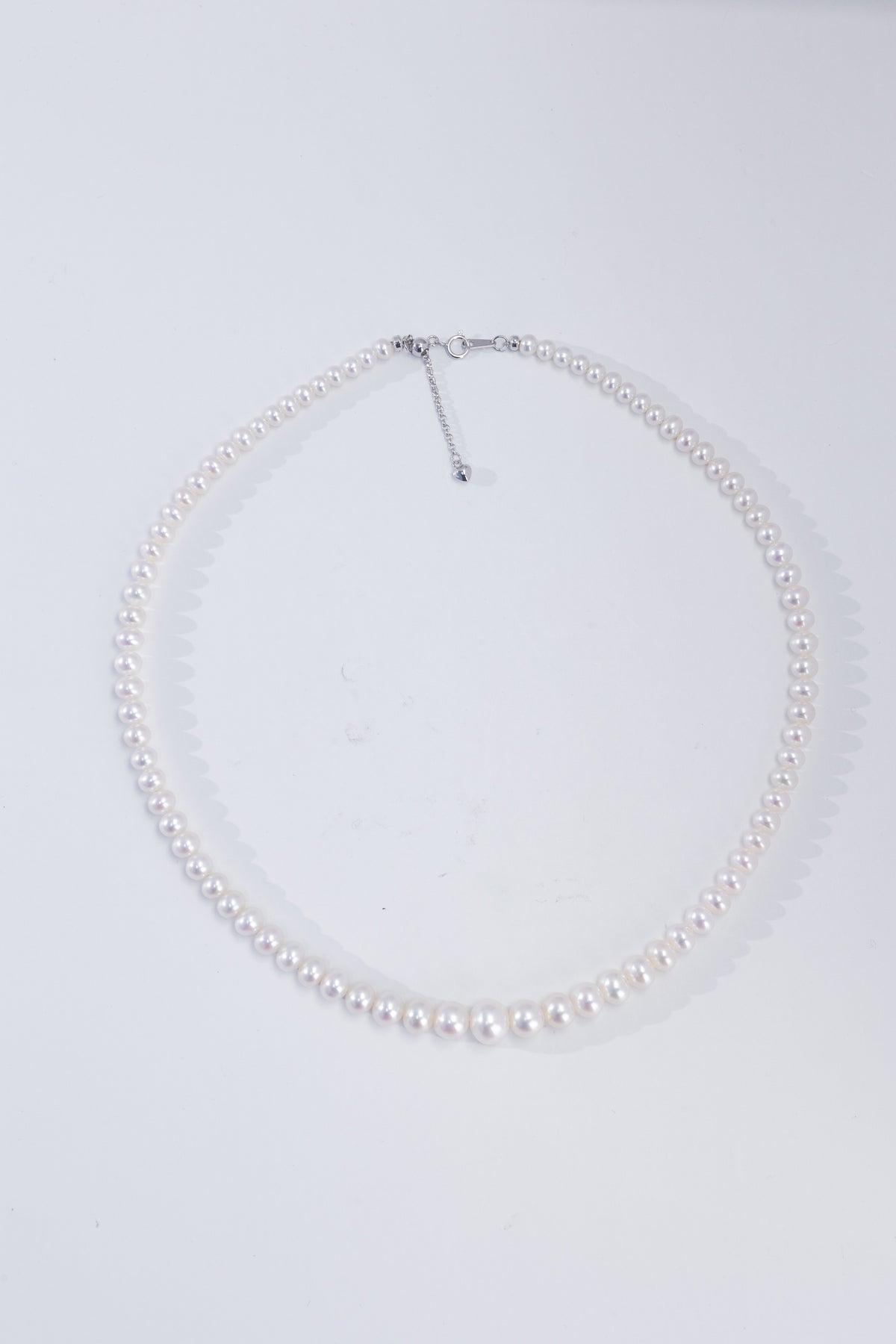 S925 Silver - Moonlit Gradient Freshwater Pearl Necklace | 3–10mm AAA Grade