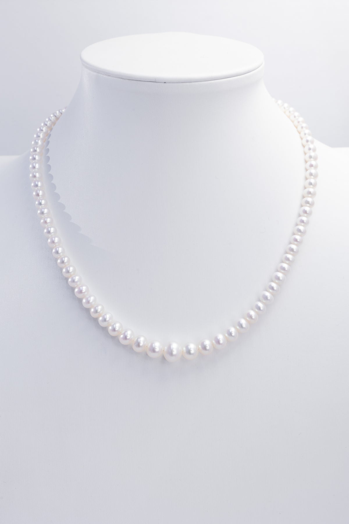 S925 Silver - Moonlit Gradient Freshwater Pearl Necklace | 3–10mm AAA Grade