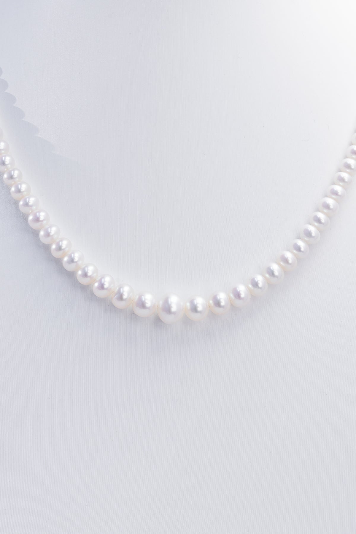 S925 Silver - Moonlit Gradient Freshwater Pearl Necklace | 3–10mm AAA Grade