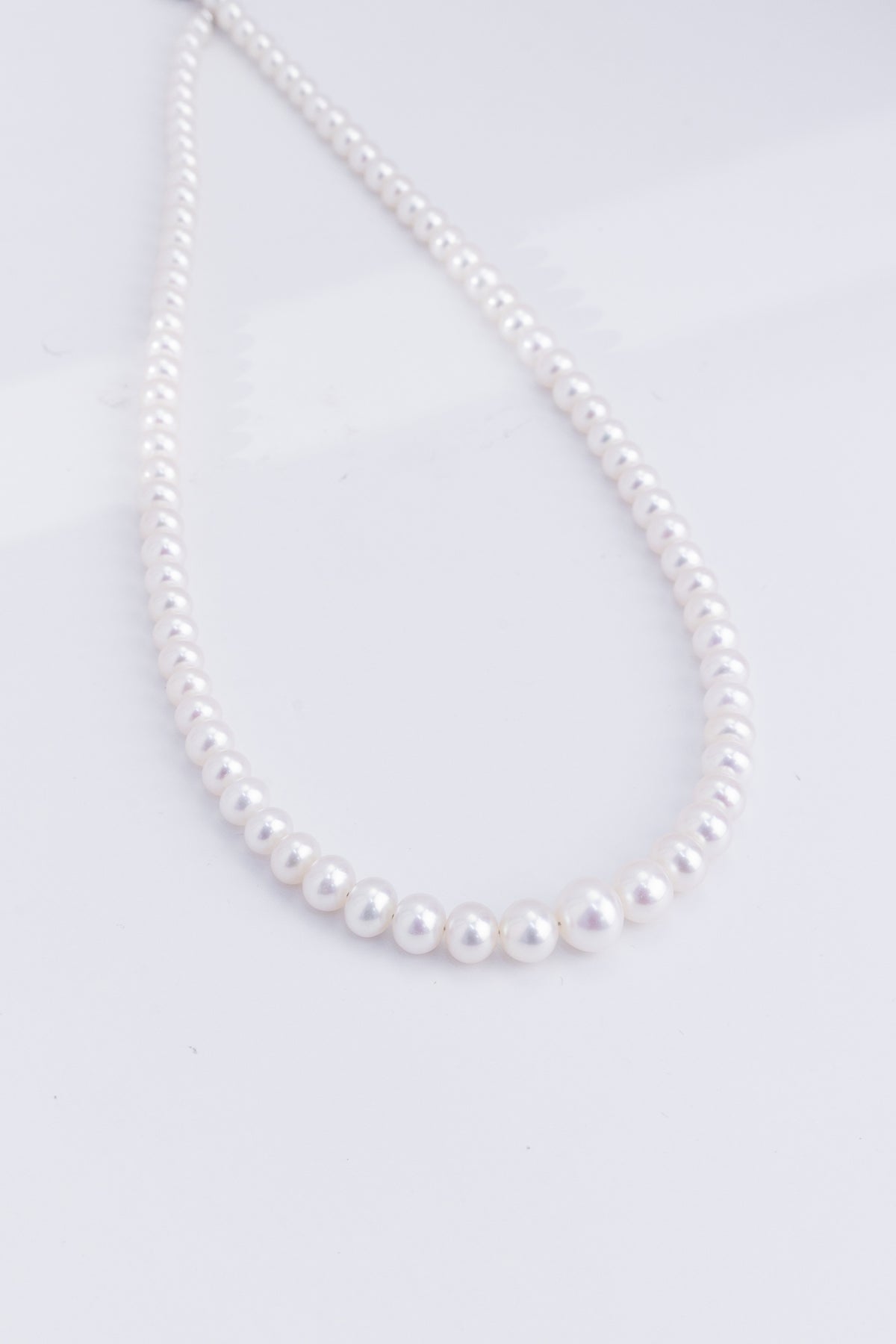 S925 Silver - Moonlit Gradient Freshwater Pearl Necklace | 3–10mm AAA Grade