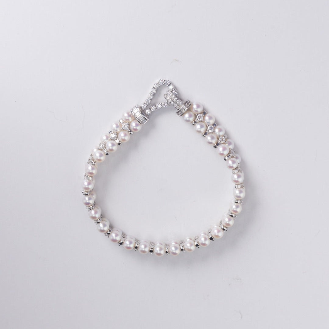 S925 Silver - Double Row Freshwater Pearl Bracelet