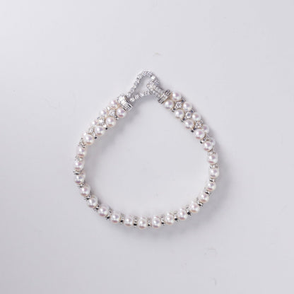 S925 Silver - Double Row Freshwater Pearl Bracelet