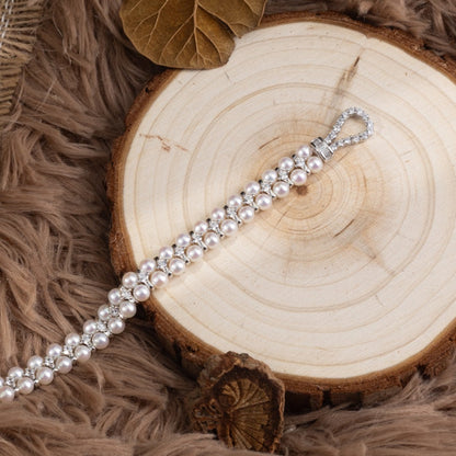 S925 Silver - Double Row Freshwater Pearl Bracelet