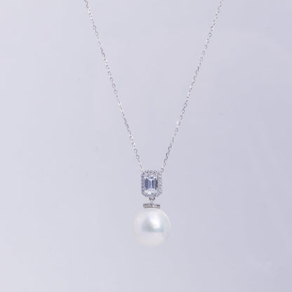 S925 Silver - Freshwater White Pearl Pendant Necklace