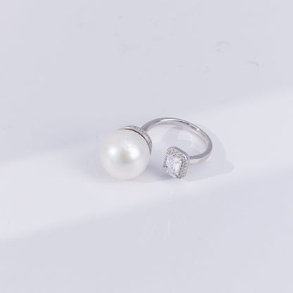 S925 Silver - Freshwater Pearl Open Ring