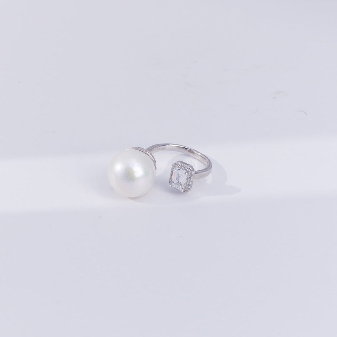 S925 Silver - Freshwater Pearl Open Ring