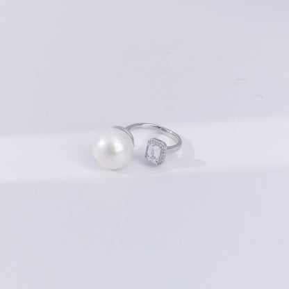 S925 Silver - Freshwater Pearl Open Ring