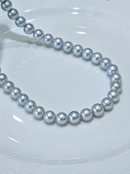 S925 Silver - Akoya Gray Pearl Necklace