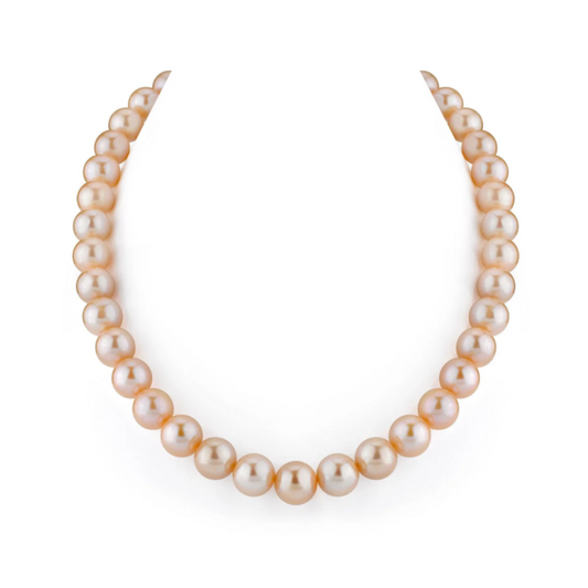 S925 Silver - Champagne Freshwater Edison Pearl Necklace | 11–13 mm AAA Grade