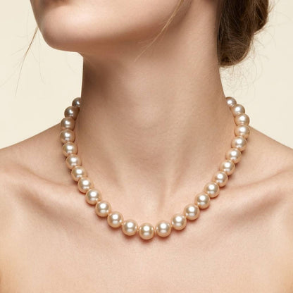 S925 Silver - Champagne Freshwater Edison Pearl Necklace