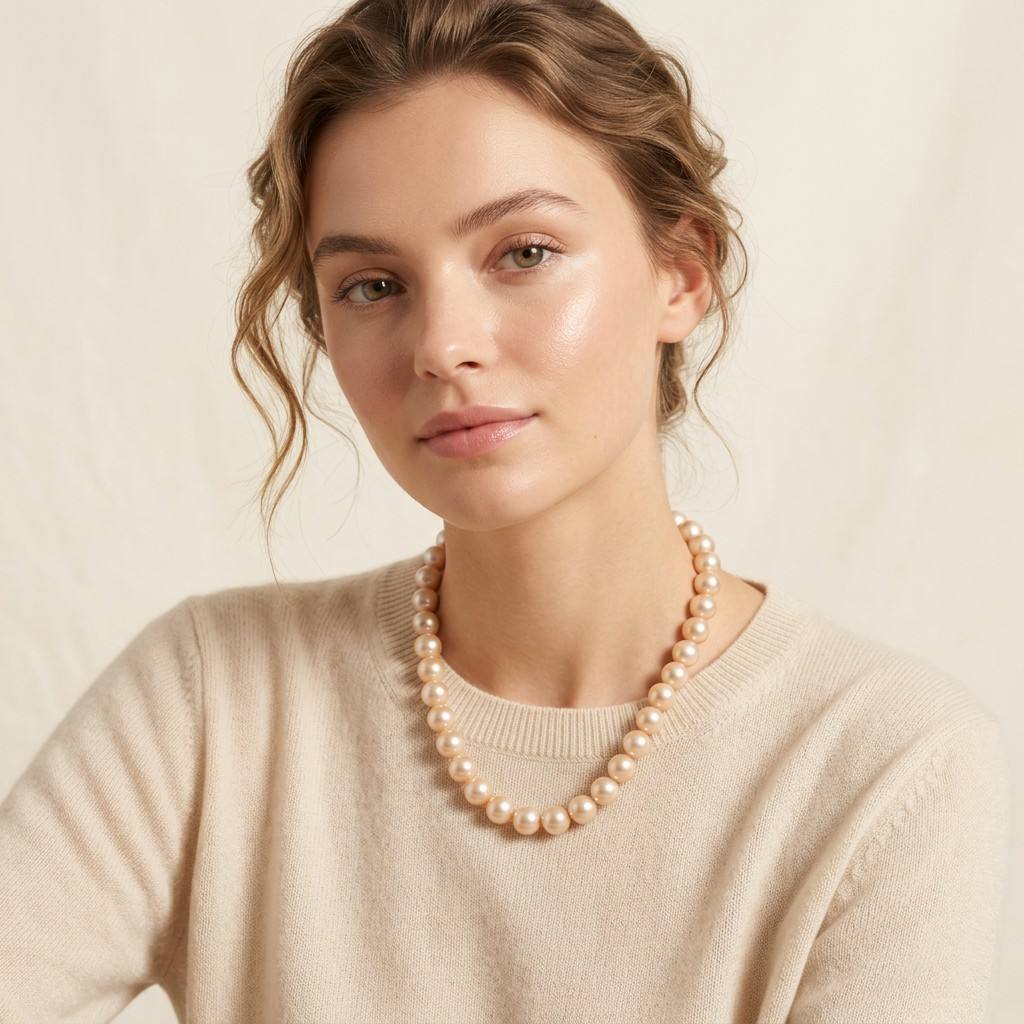 S925 Silver - Champagne Freshwater Edison Pearl Necklace
