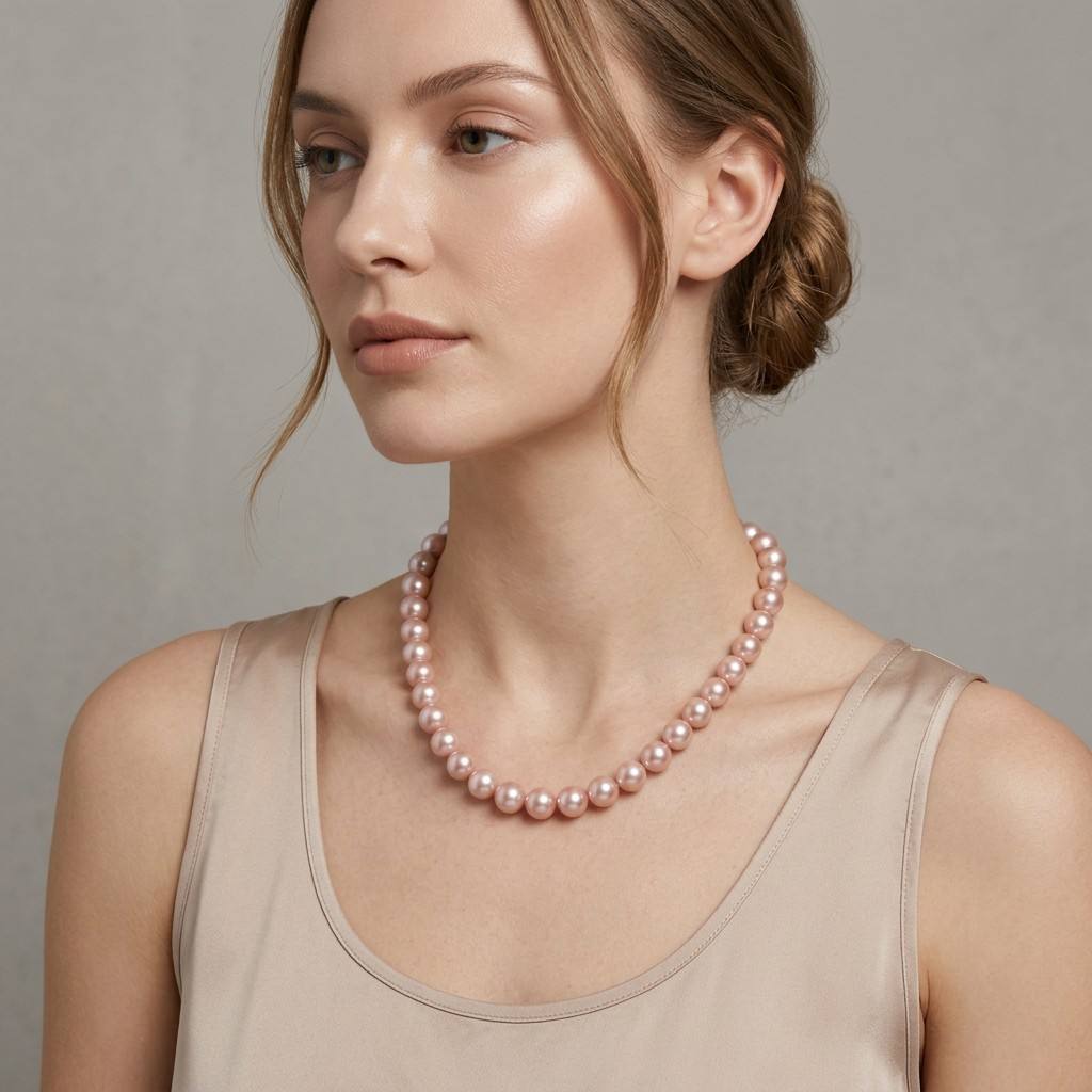 S925 Silver - Pink Edison Pearl Necklace