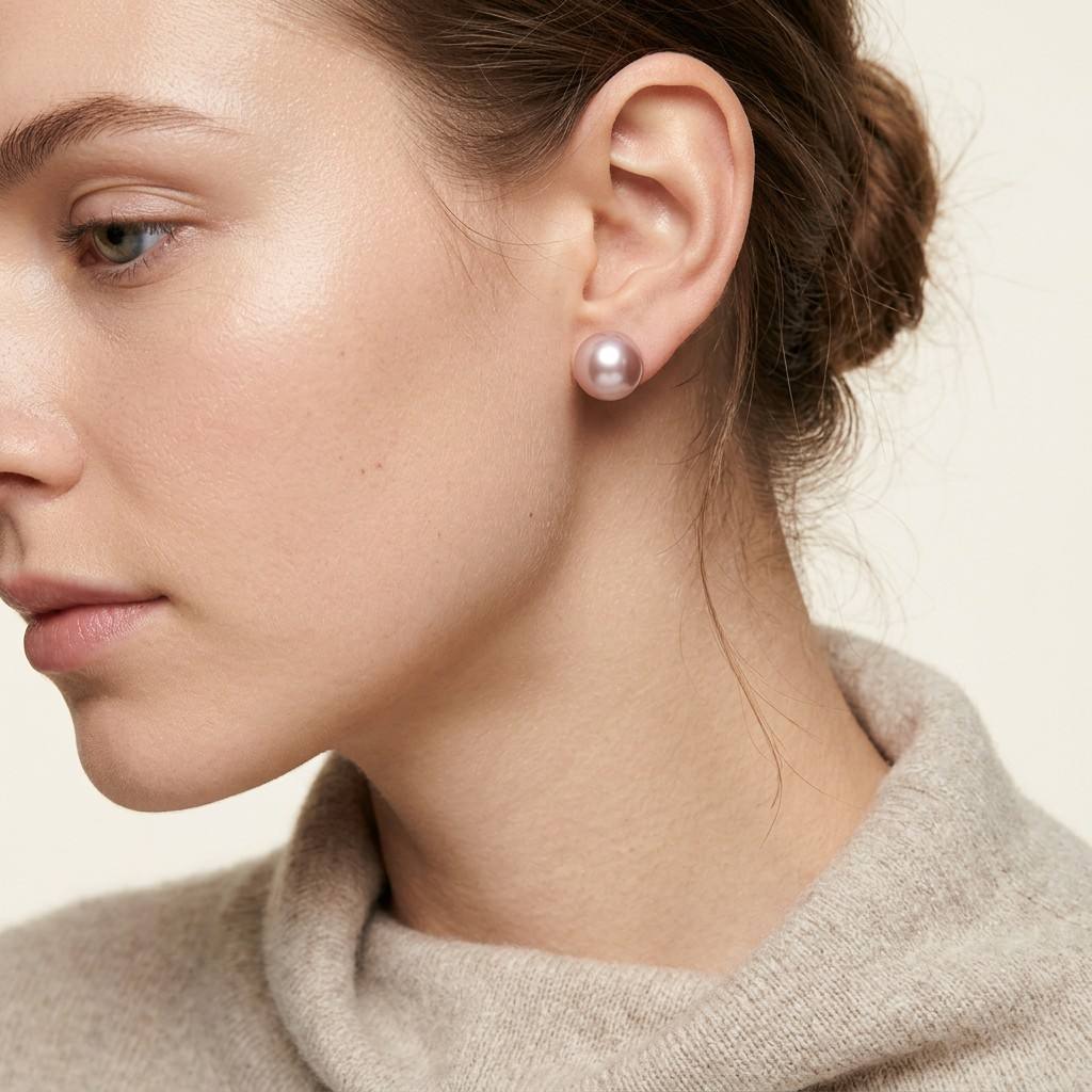 S925 Silver - Pink Edison Pearl Stud Earrings