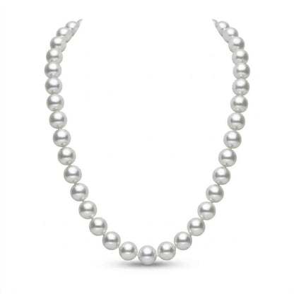 S925 Silver White Freshwater Pearl Necklace | 8–9.5mm AAAA Grade
