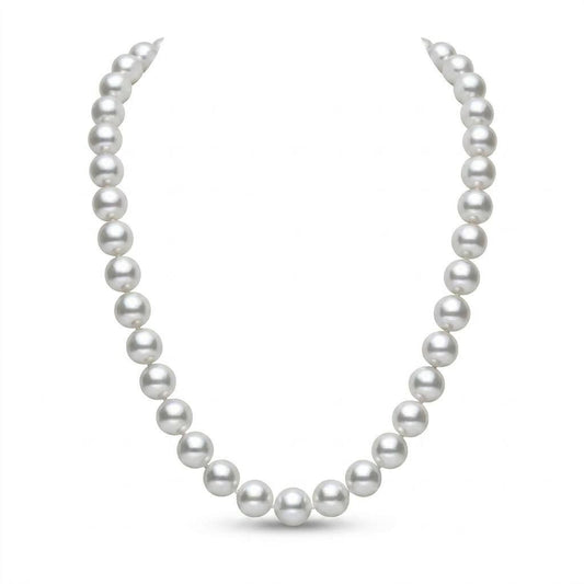 S925 Silver White Freshwater Pearl Necklace | 8–9.5mm AAAA Grade